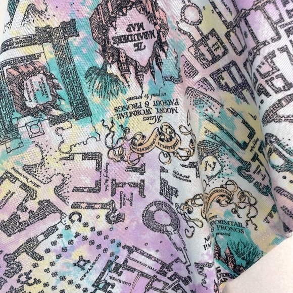 Hot Topic Harry Potter Marauder’s Map Watercolor Flyaway Cardigan. Size medium. - Picture 3 of 13
